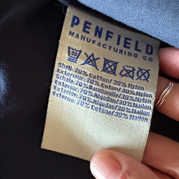 Penfield Navy Hooded Raincoat - Picture 4 of 5